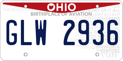OH license plate GLW2936