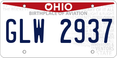 OH license plate GLW2937