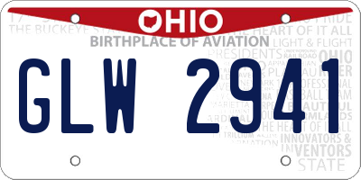 OH license plate GLW2941