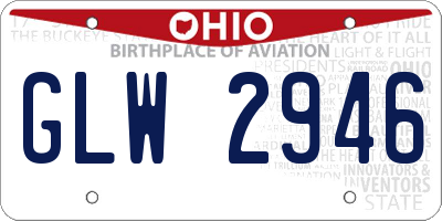 OH license plate GLW2946