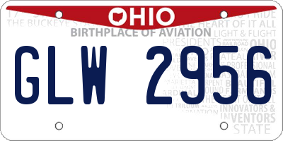 OH license plate GLW2956