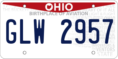OH license plate GLW2957