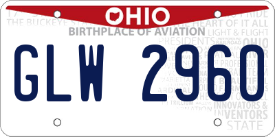 OH license plate GLW2960