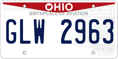 OH license plate GLW2963