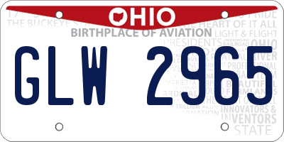 OH license plate GLW2965