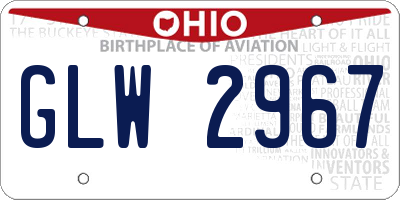 OH license plate GLW2967
