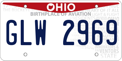 OH license plate GLW2969