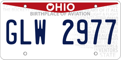 OH license plate GLW2977