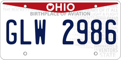 OH license plate GLW2986