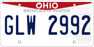 OH license plate GLW2992