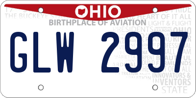 OH license plate GLW2997