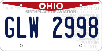 OH license plate GLW2998