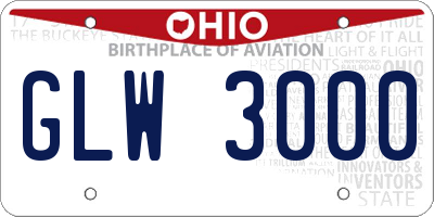 OH license plate GLW3000