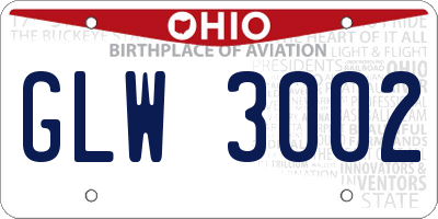 OH license plate GLW3002