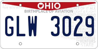 OH license plate GLW3029