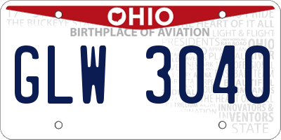 OH license plate GLW3040