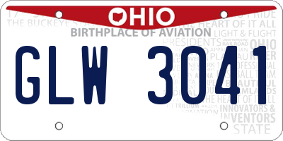 OH license plate GLW3041