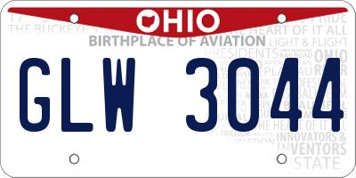 OH license plate GLW3044