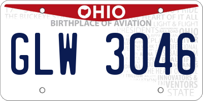 OH license plate GLW3046