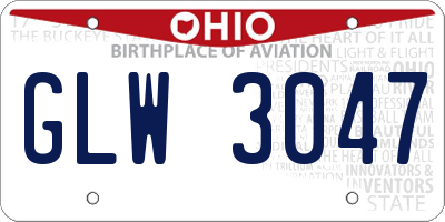 OH license plate GLW3047