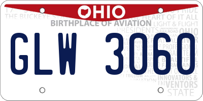 OH license plate GLW3060