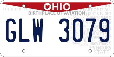 OH license plate GLW3079