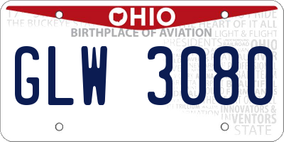 OH license plate GLW3080
