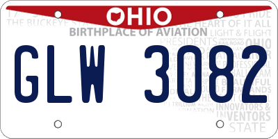 OH license plate GLW3082