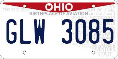 OH license plate GLW3085