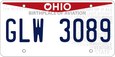 OH license plate GLW3089
