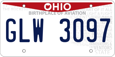 OH license plate GLW3097