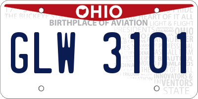 OH license plate GLW3101
