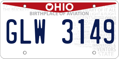 OH license plate GLW3149