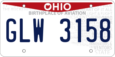 OH license plate GLW3158