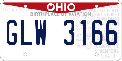 OH license plate GLW3166