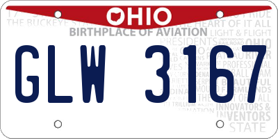 OH license plate GLW3167