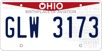 OH license plate GLW3173