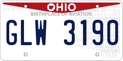 OH license plate GLW3190