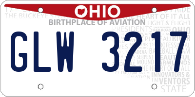 OH license plate GLW3217
