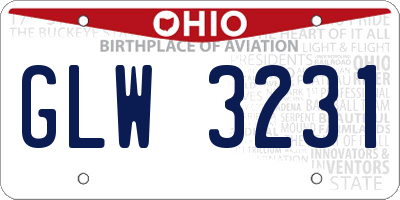OH license plate GLW3231