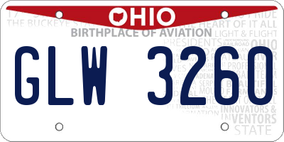 OH license plate GLW3260