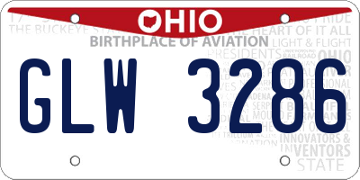 OH license plate GLW3286