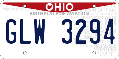 OH license plate GLW3294