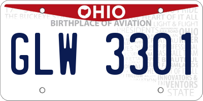 OH license plate GLW3301