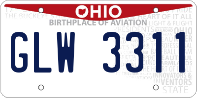 OH license plate GLW3311