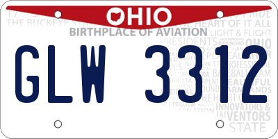 OH license plate GLW3312