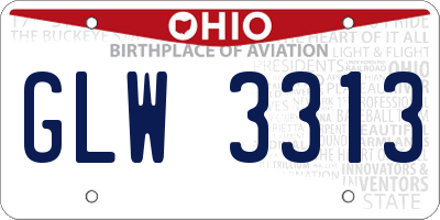 OH license plate GLW3313
