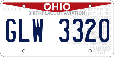 OH license plate GLW3320