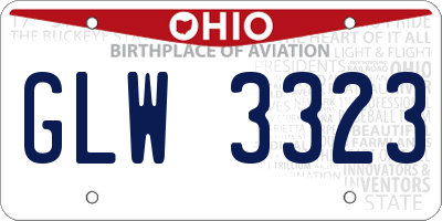 OH license plate GLW3323