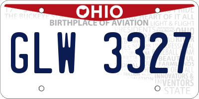OH license plate GLW3327